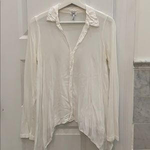 Splendid white top with high low hem size L